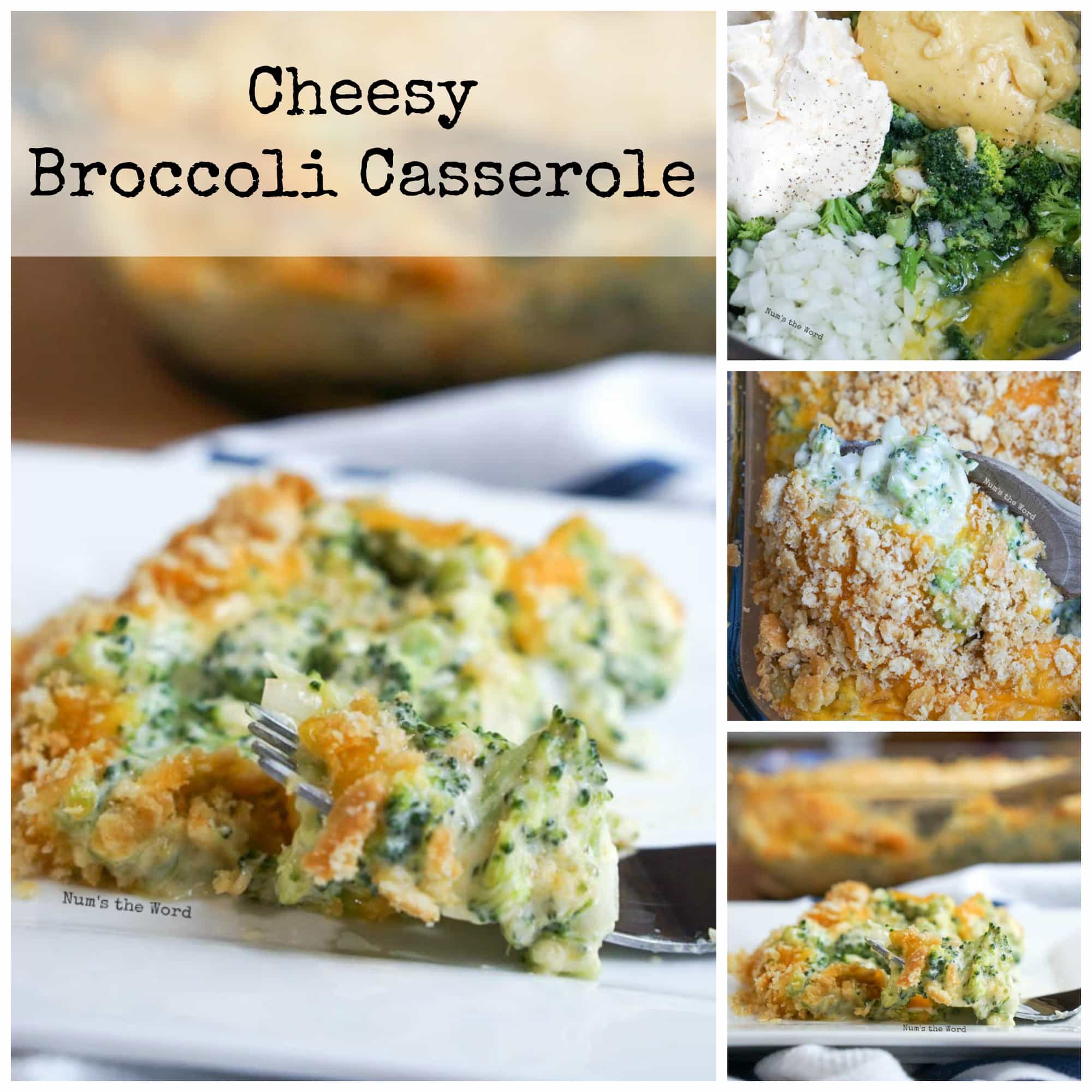 broccoli rice cheese casserole with ritz cracker topping