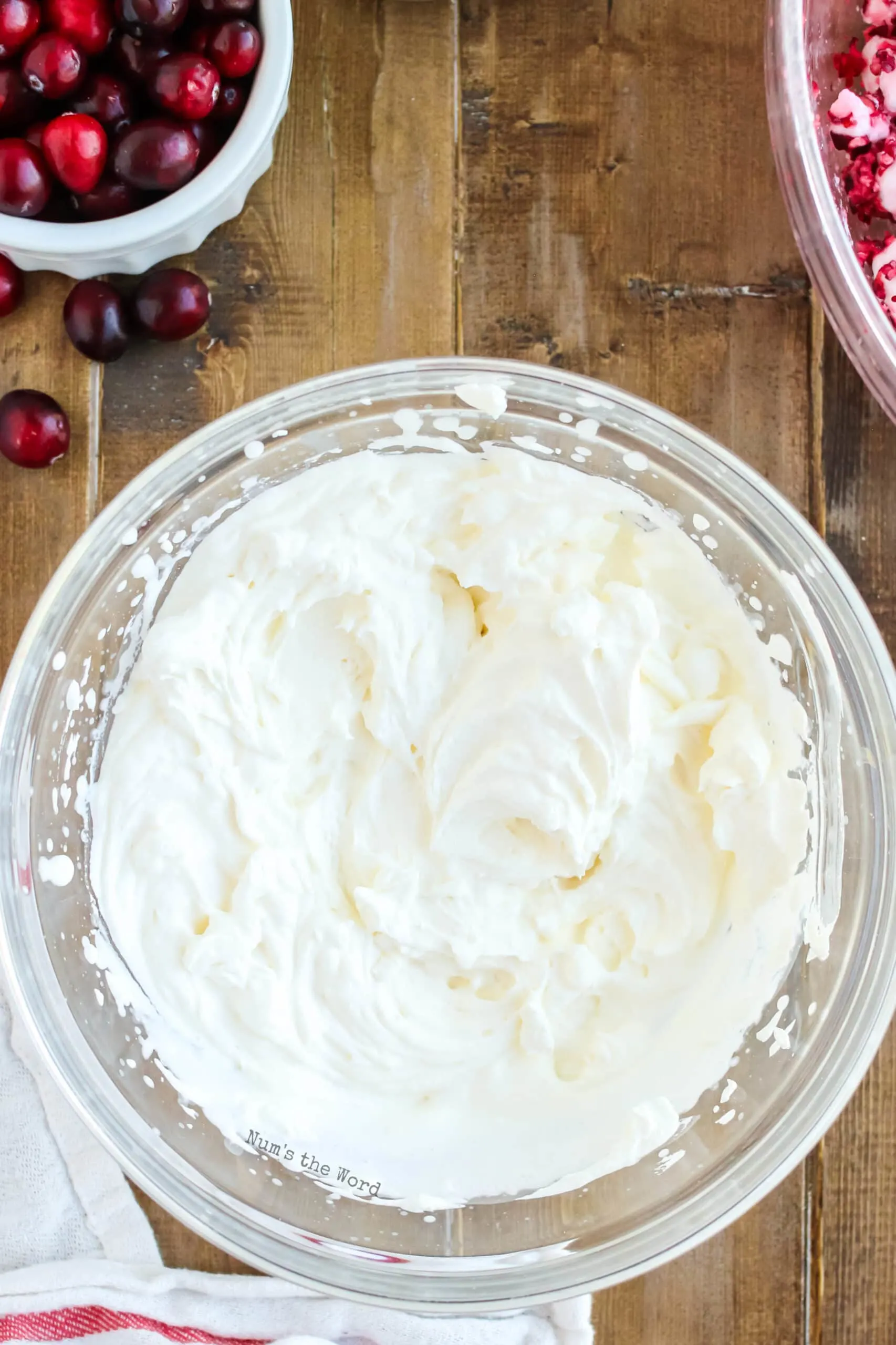 fresh whipped cream that has been whipped