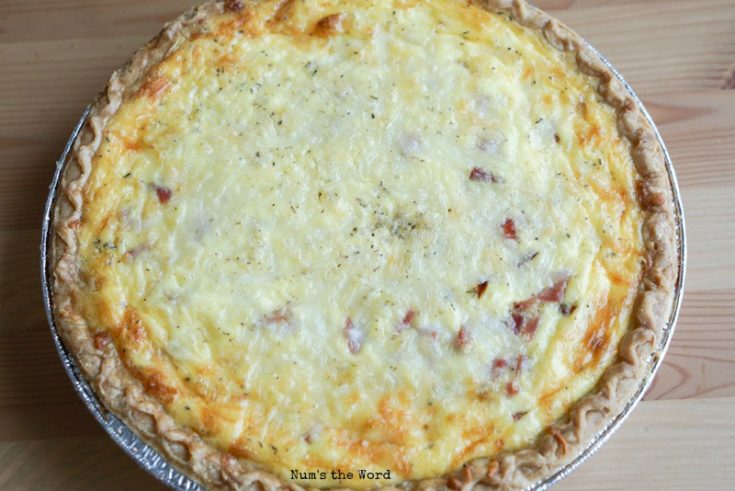 Ham & Cheese Quiche - fresh baked quiche fresh out of oven.