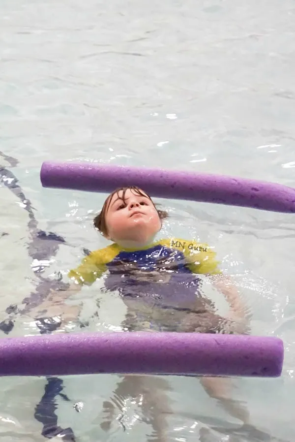 Jack Splash Open Swim - practicing floating on back