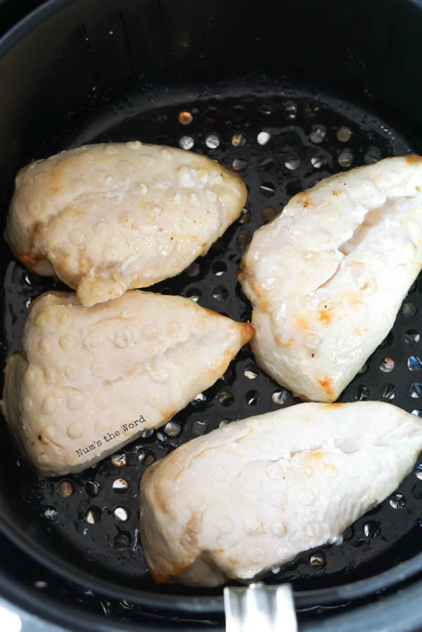 Air Fryer Chicken Breasts - chicken breasts flipped and cooked for second round