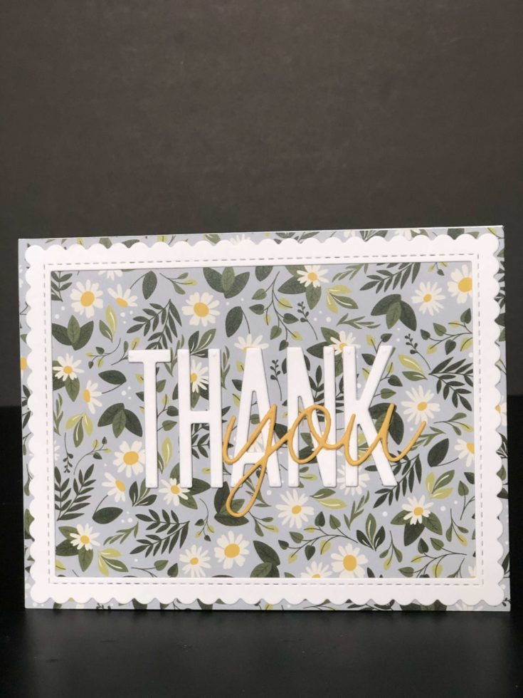 Lucky Duck Crafting Kit - Floral Thank You Card - Finished Product
