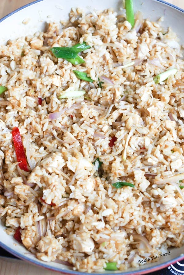 Indonesian Fried Rice - chicken and rice mixed well and ready to serve