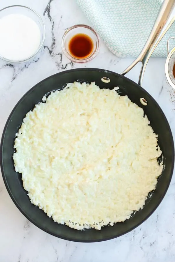 Rice Pudding - creamy cooked rice in pot