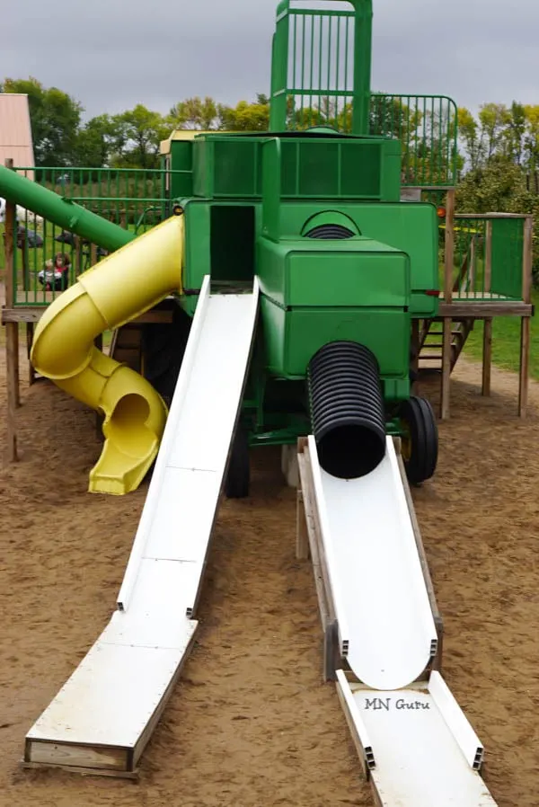 Afton Apple Orchard - front side of tractor with 3 slides