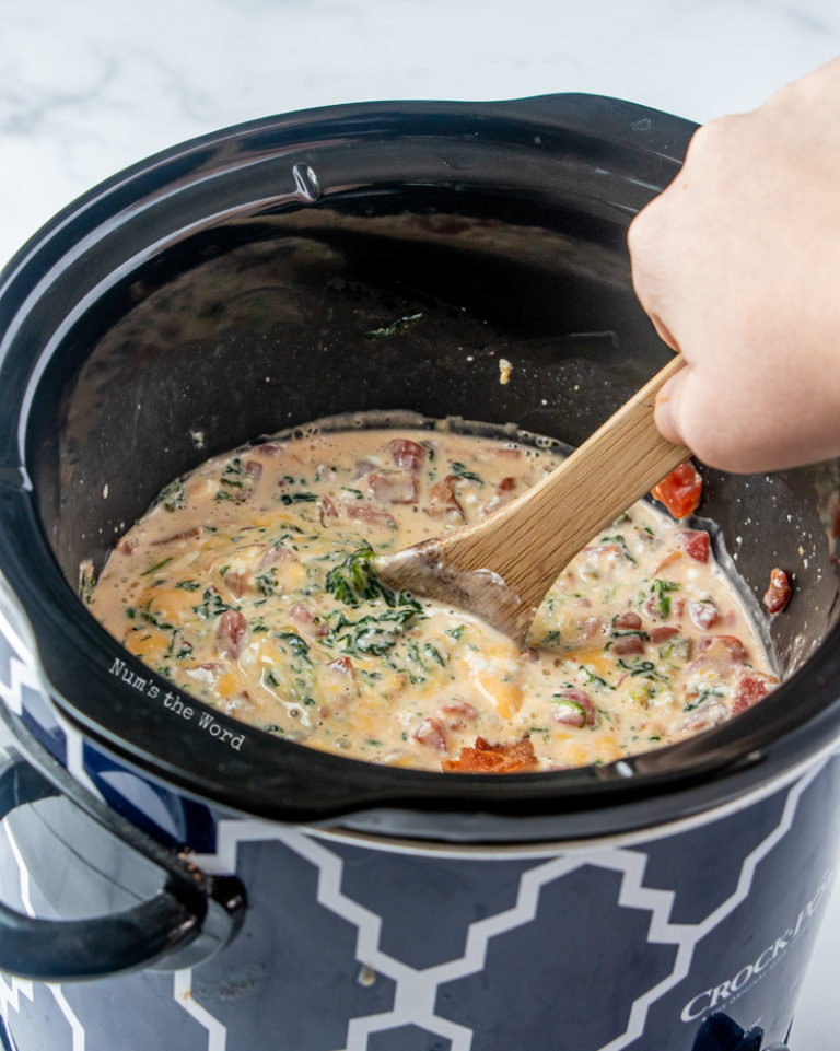 Cheesy Bacon Spinach Dip {Crock Pot} Num's the Word