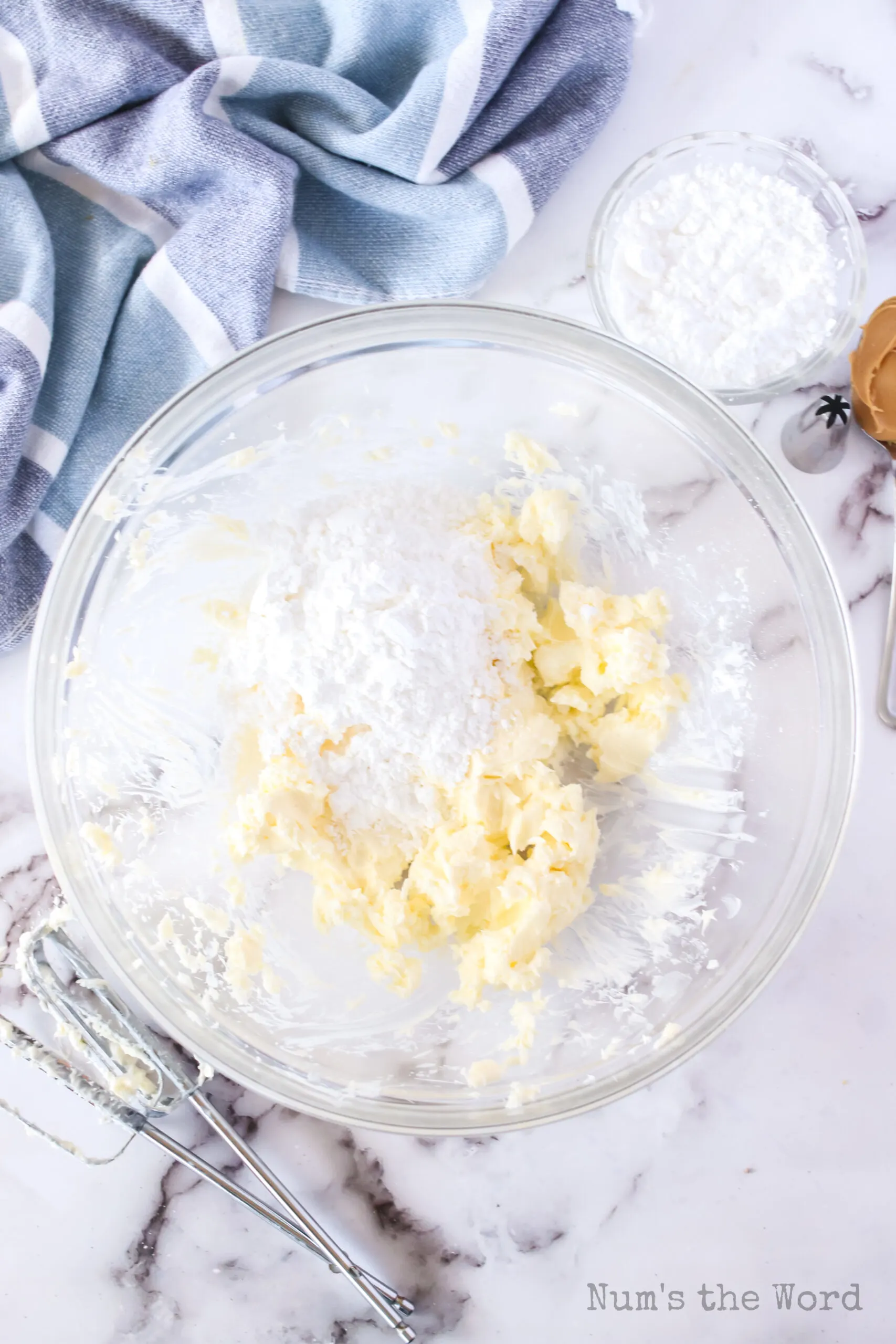 powdered sugar added to butter