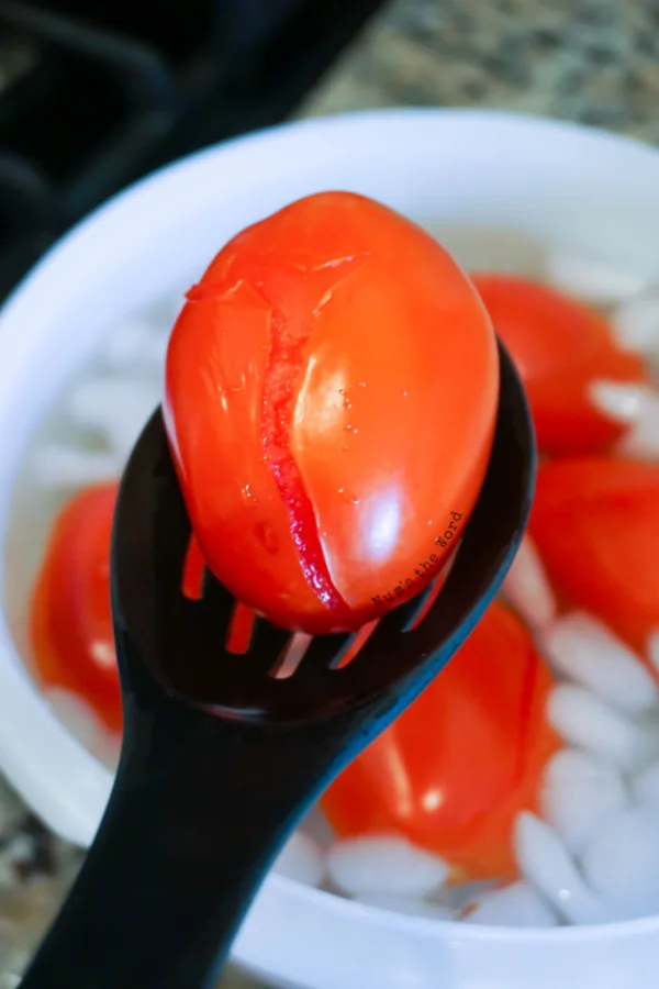 blanched tomato, ready