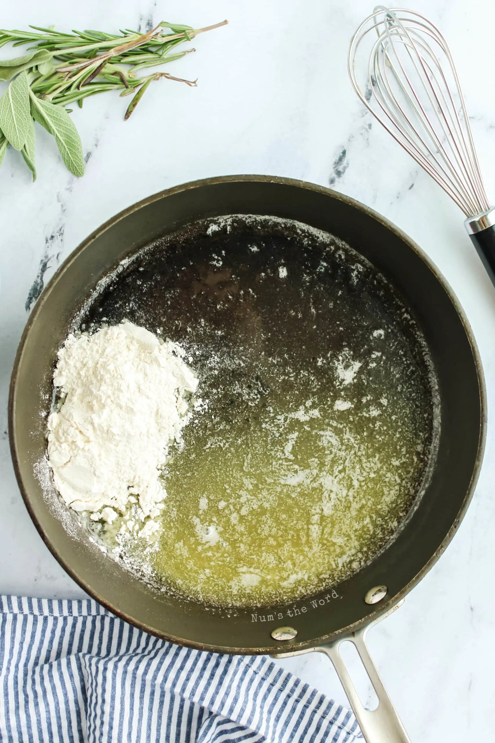 butter melted in skillet with flour added