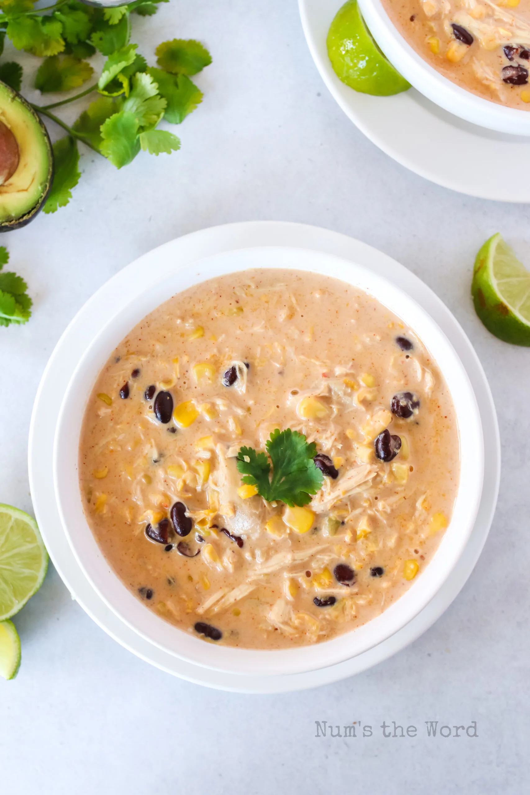 zoomed out image of soup in a bowl