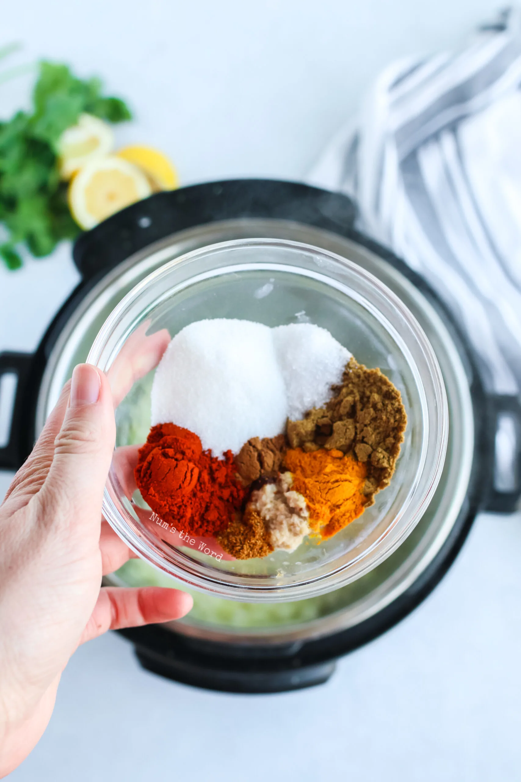 All seasonings in a bowl ready to be mixed.