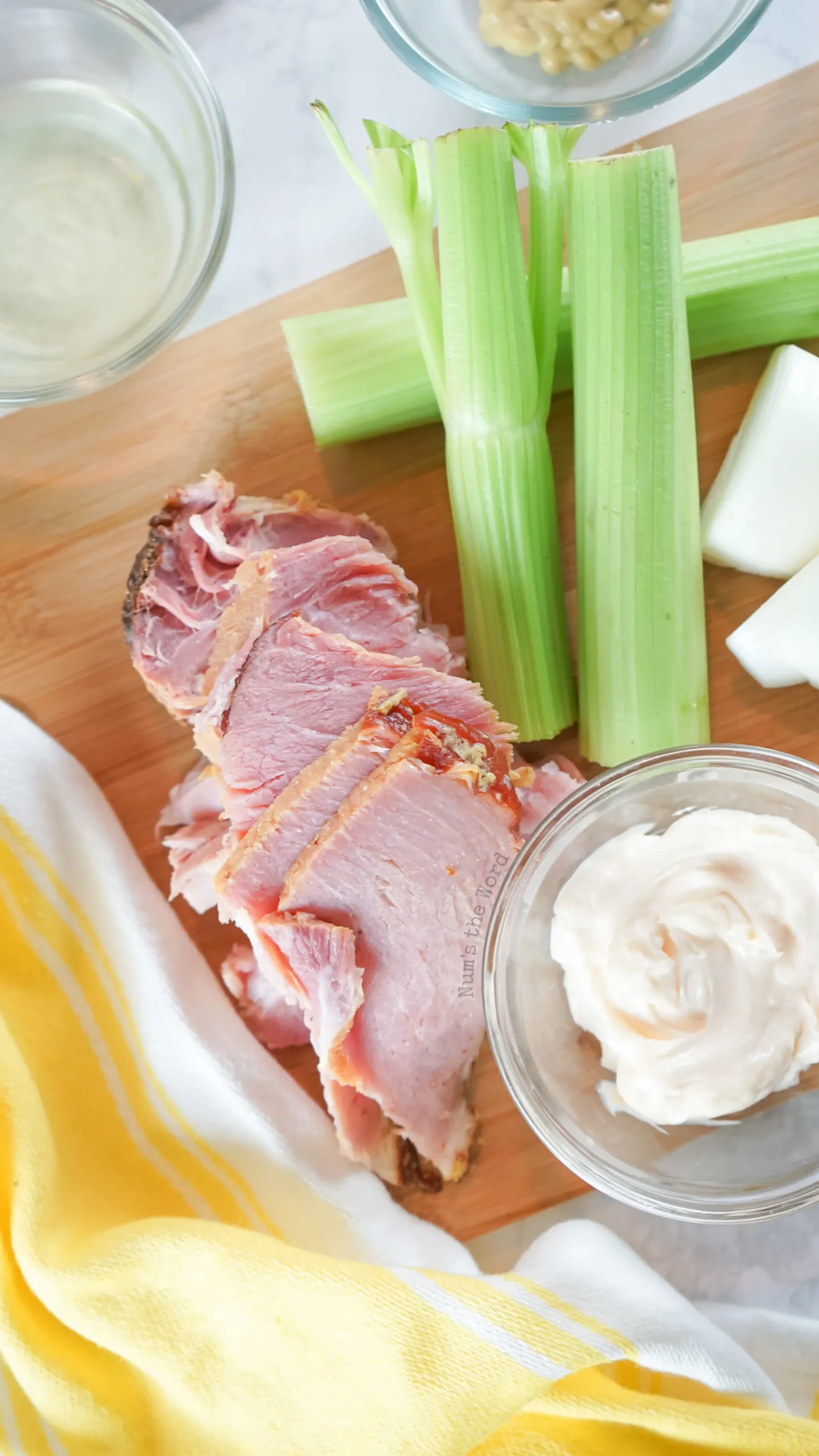 All ingredients laid out on a cutting board