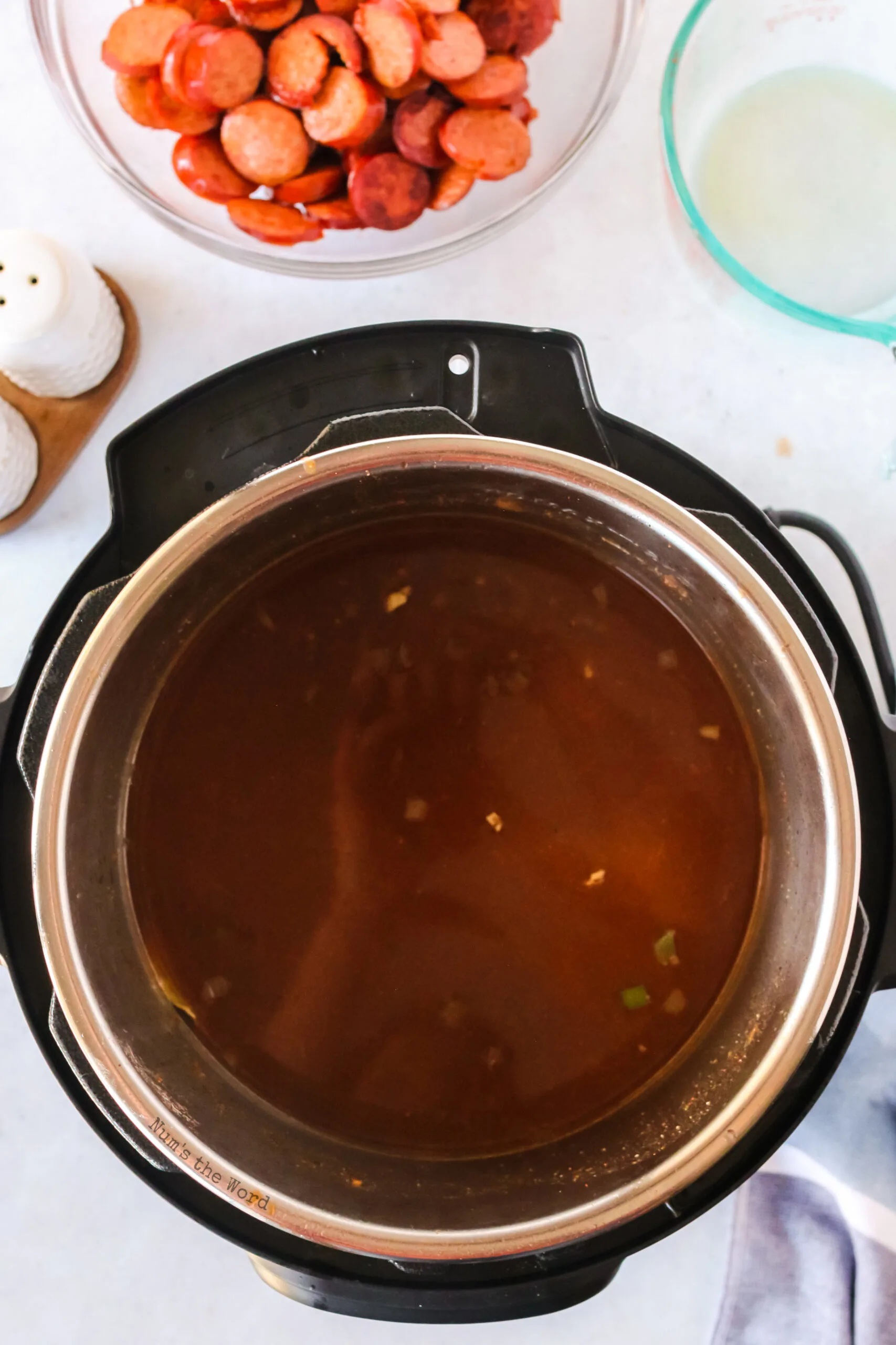 chicken stock and more seasoning added to instant pot