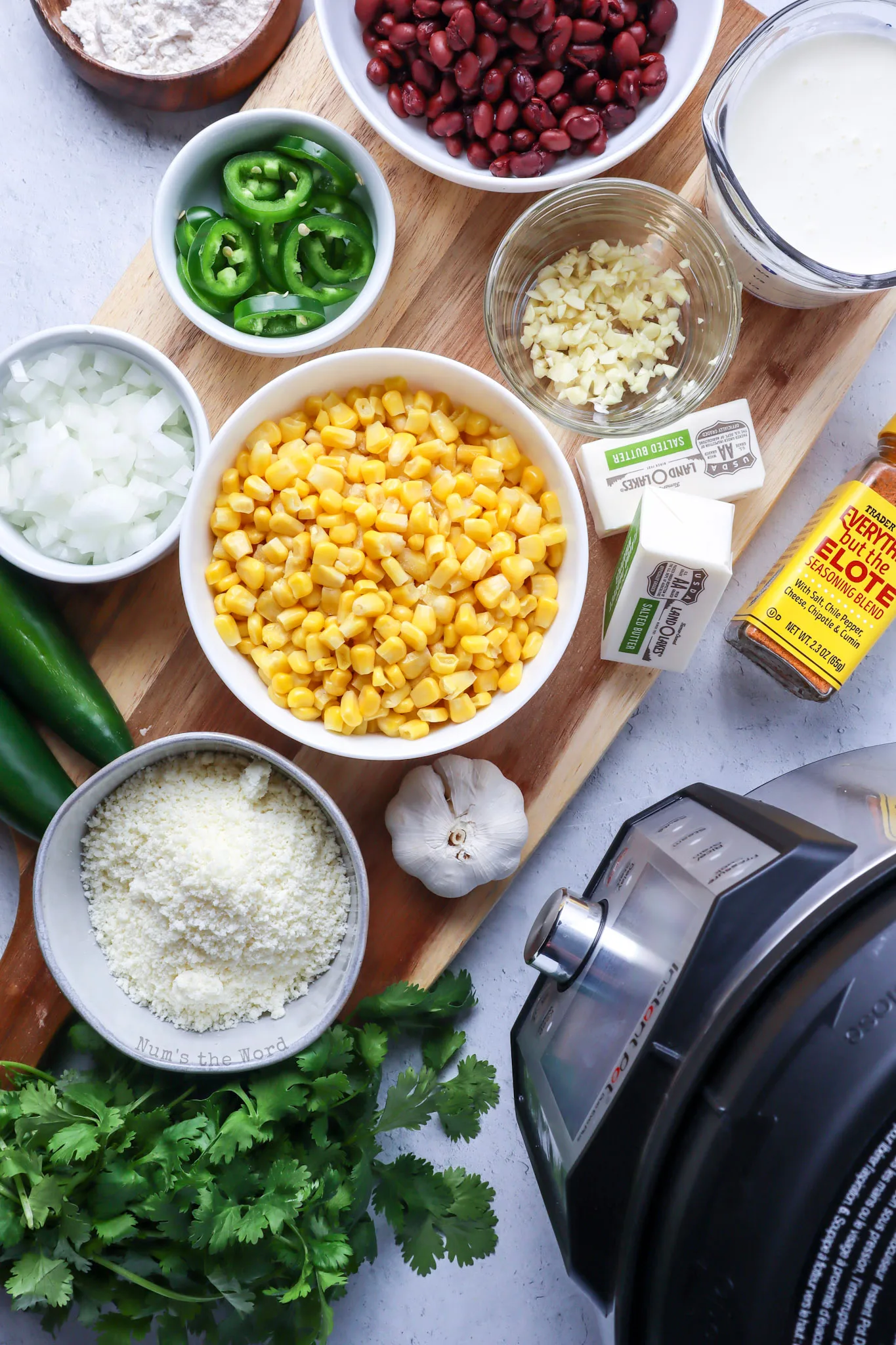 All ingredients laid out on the counter, ready to assemble. 