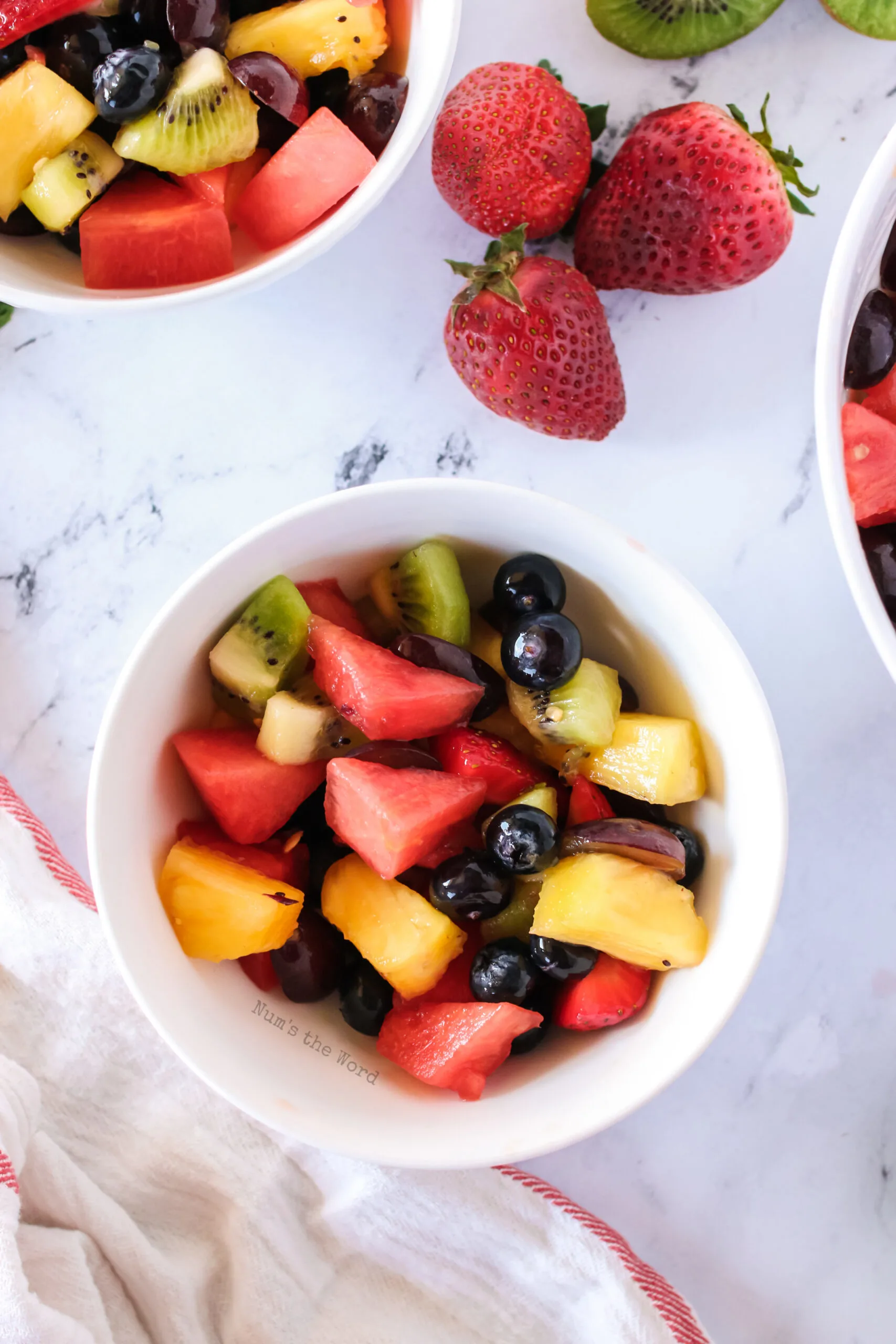 single bowl of fruit salad to enjoy