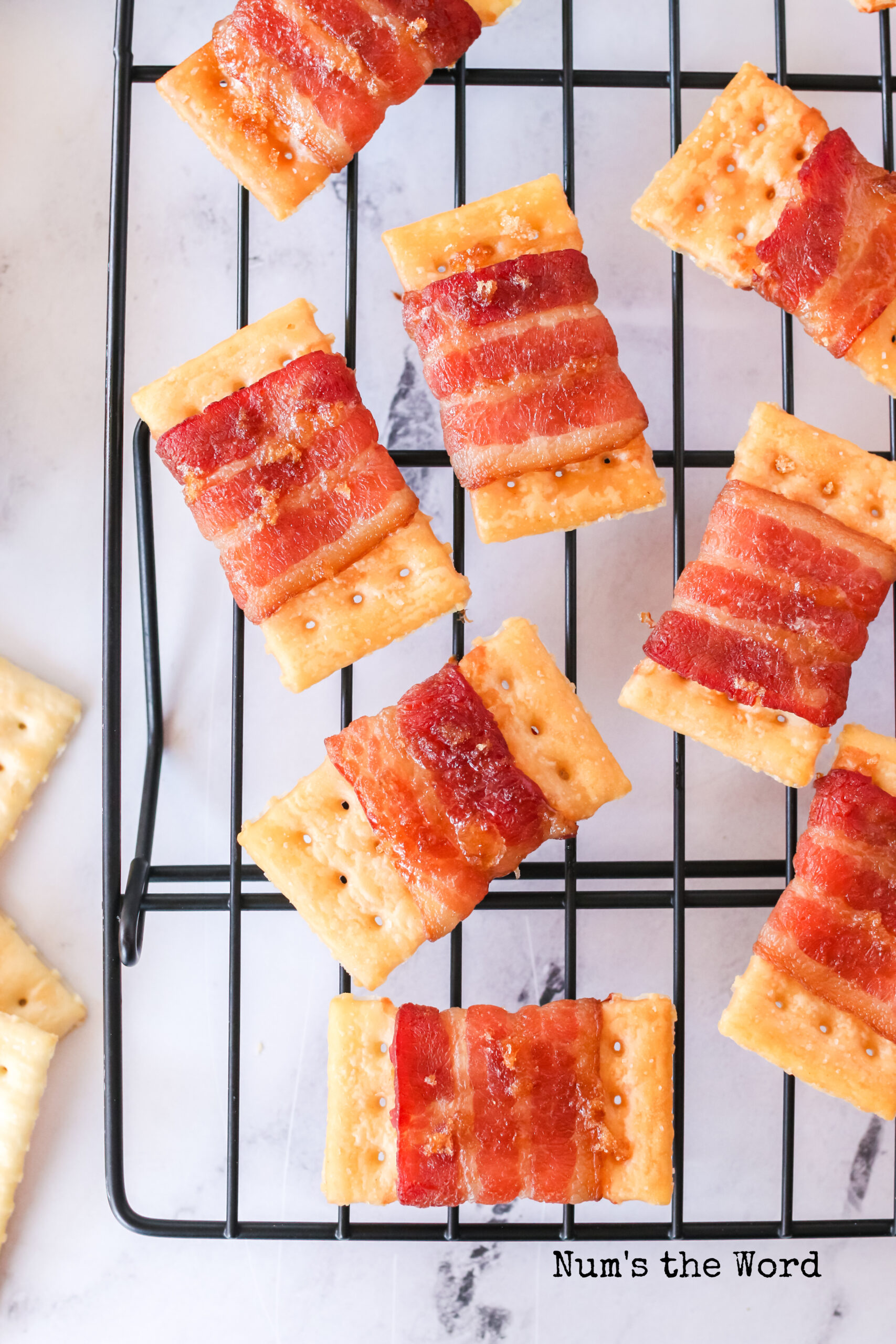 bacon crackers on a cooling rack
