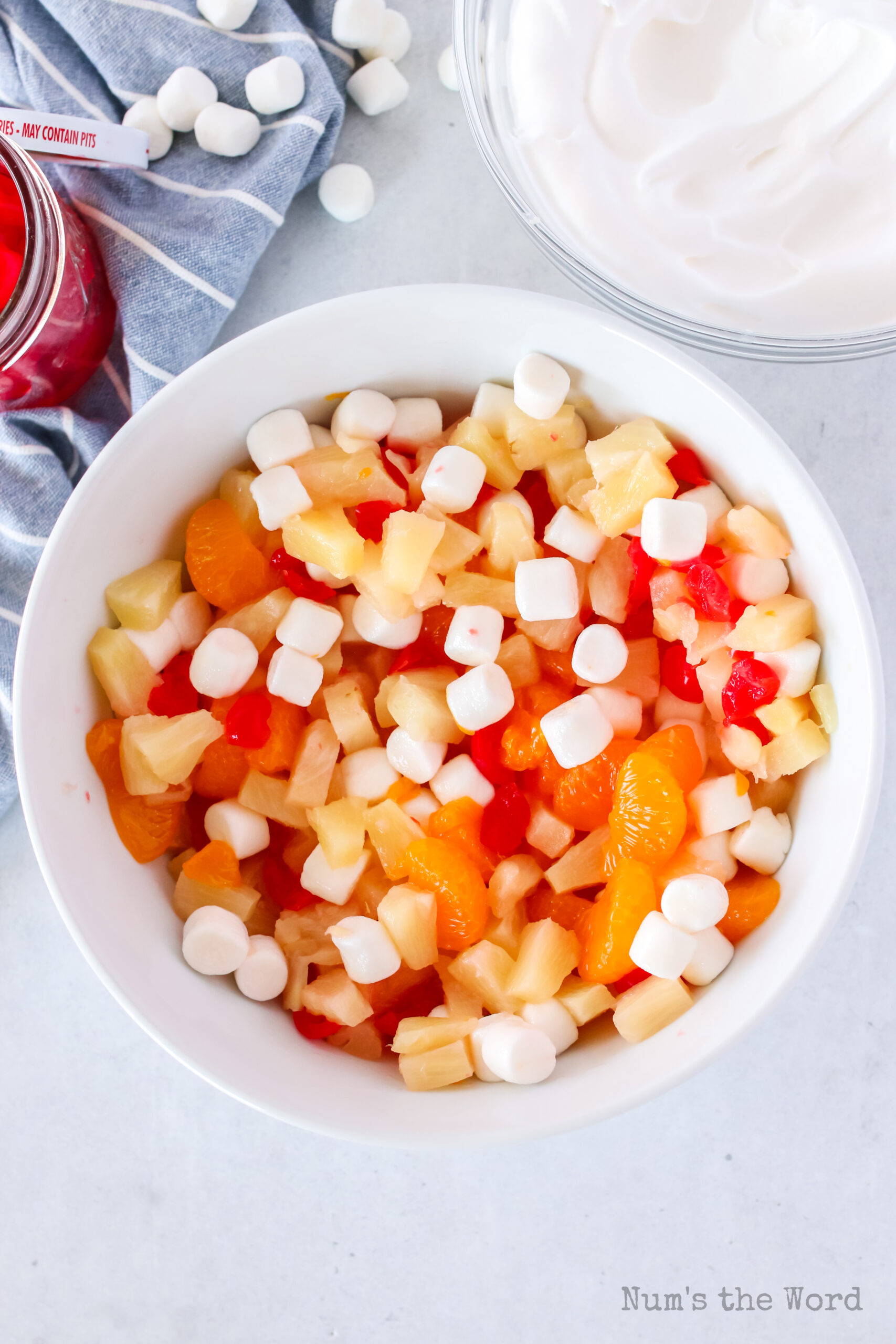 All fruit mixed up in a bowl