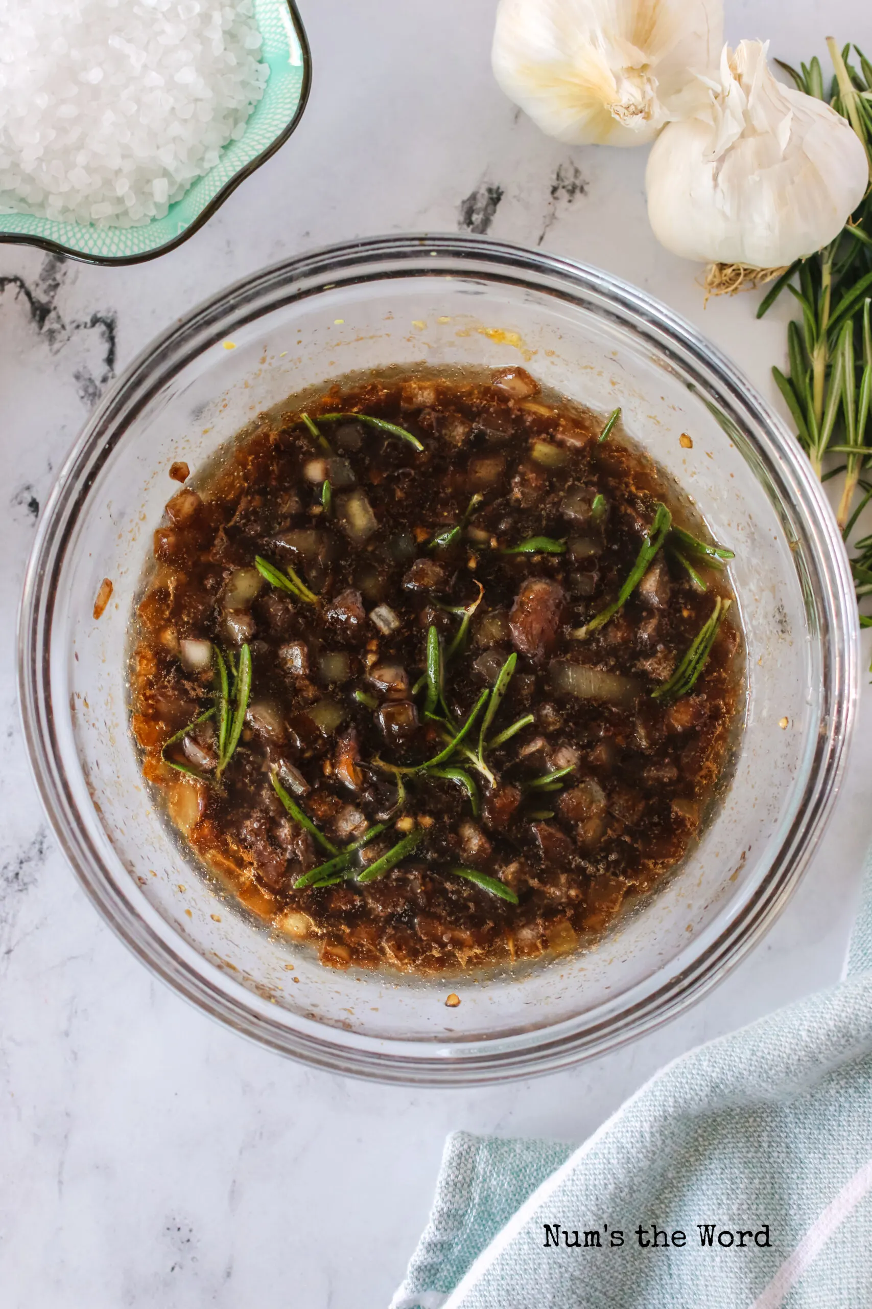 balsamic marinade in a bowl mixed together.