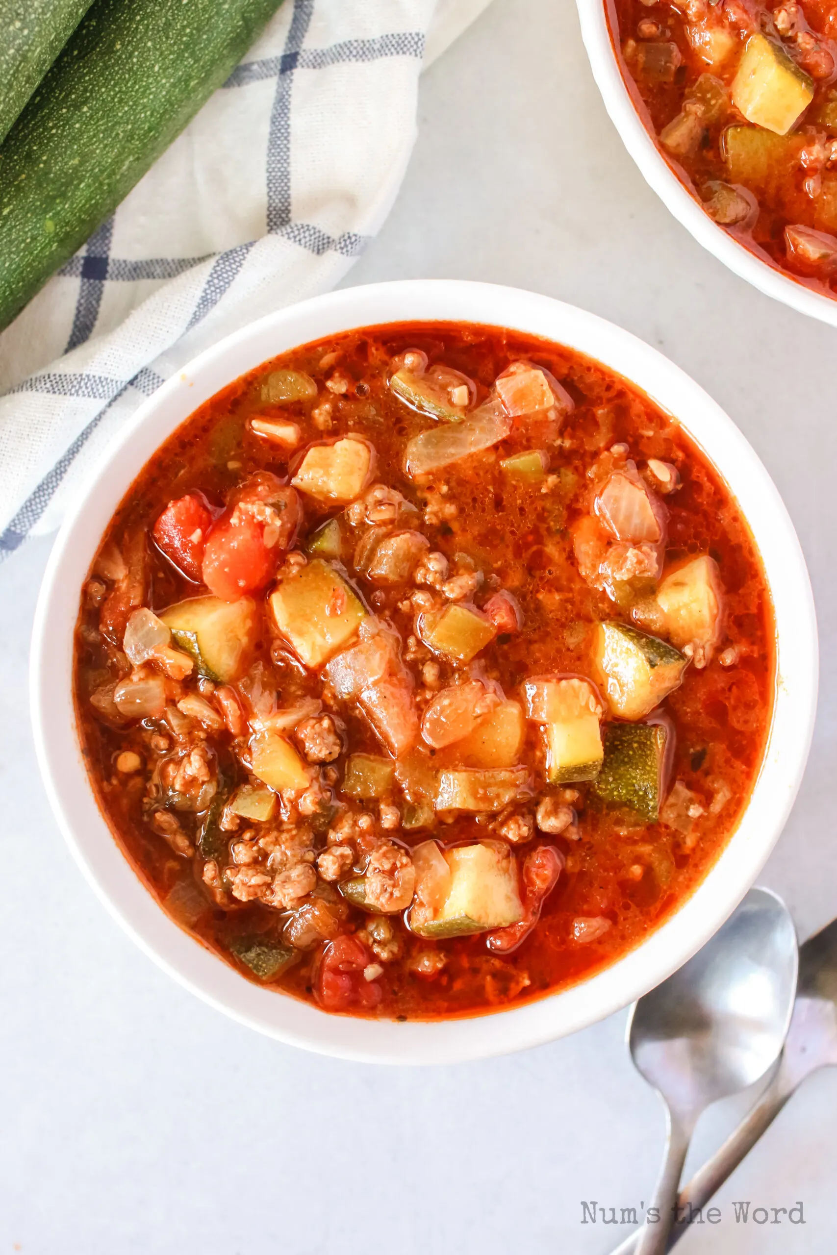 bowl of zucchini chili