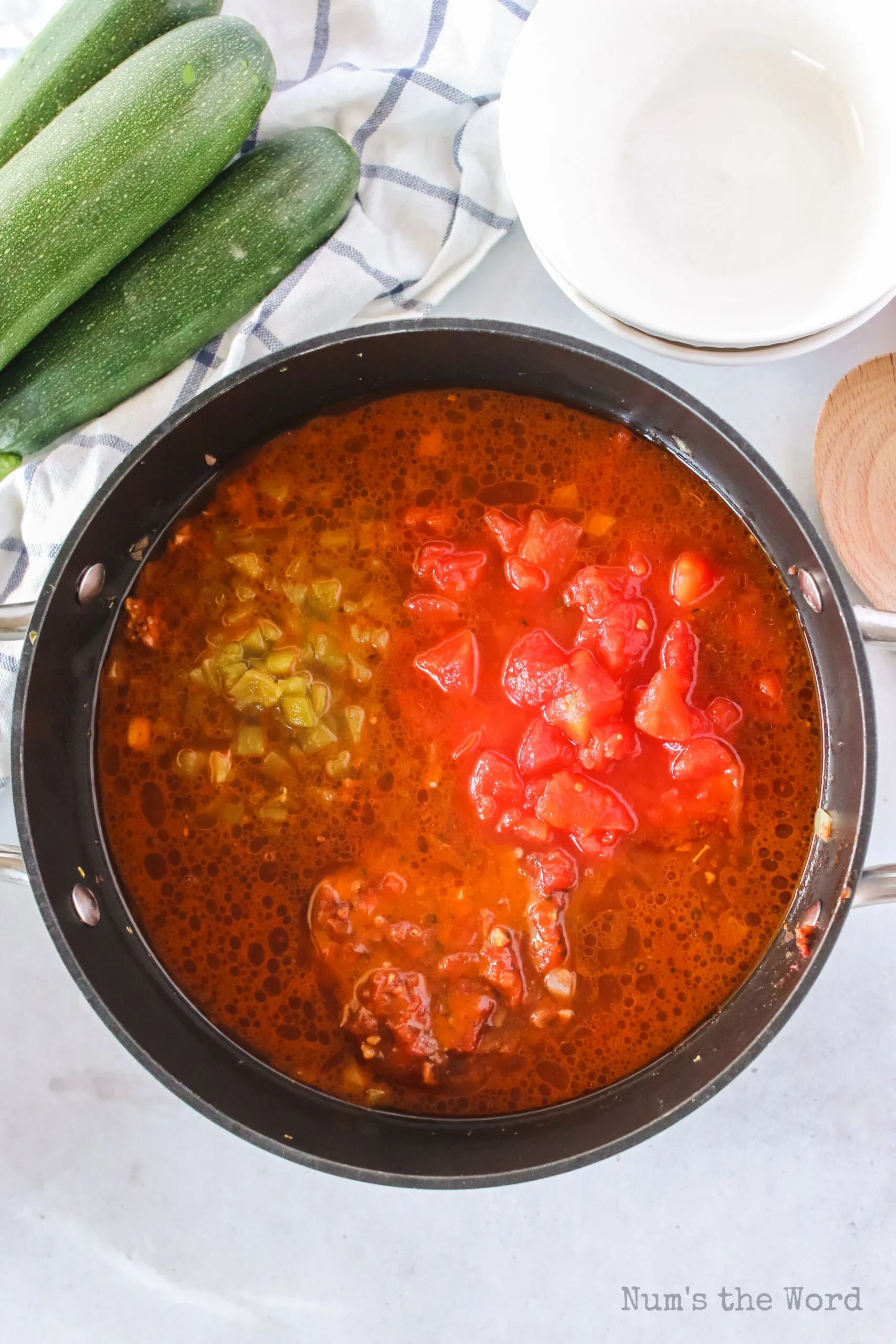 beef broth, salsa and green chilies added to chili.