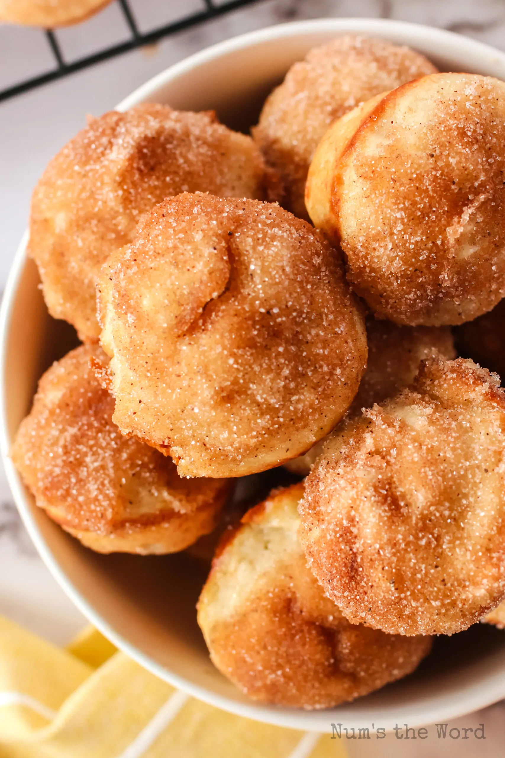 zoomed in image of muffins in a bowl.