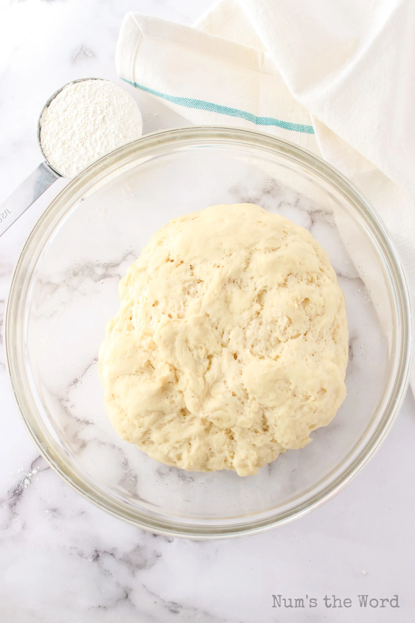 english muffin dough in a bowl