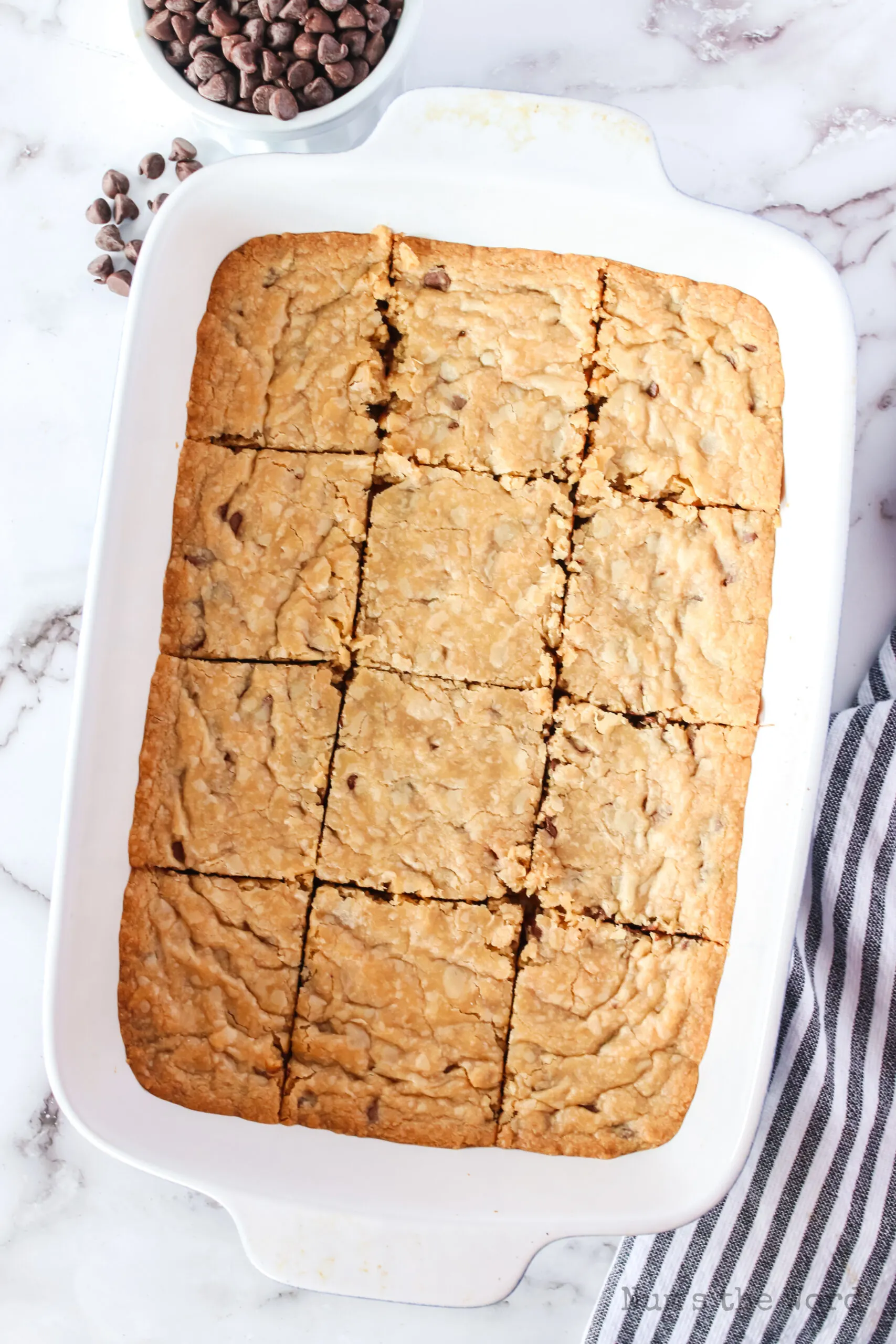 cookie dough bars cut into 12 pieces.