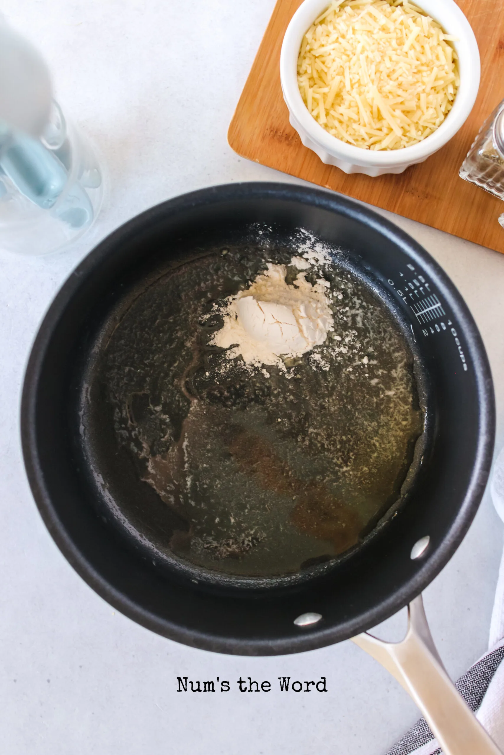 butter melted with flour added to pot