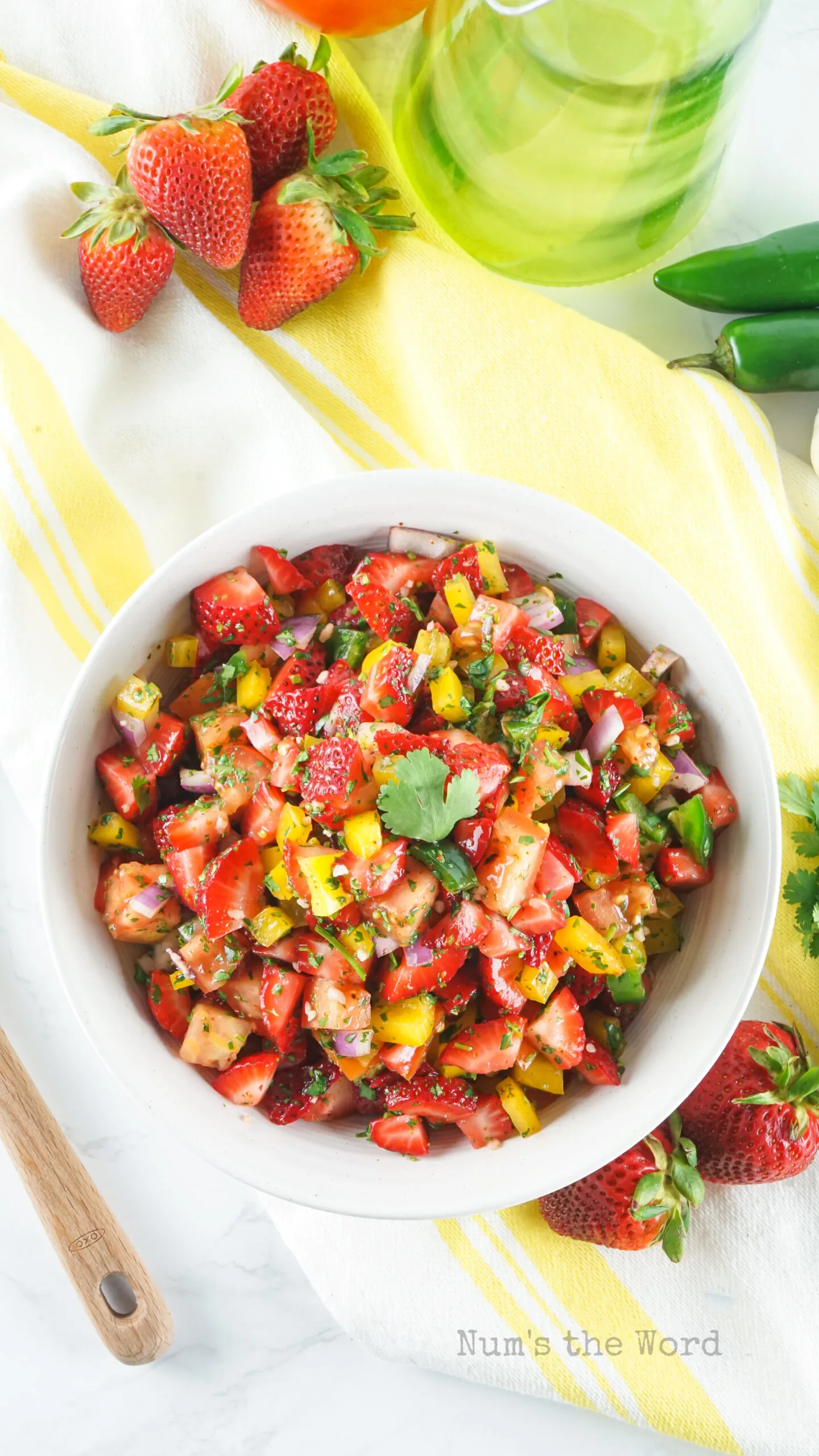 entire bowl in photo taken from the top looking down of salsa