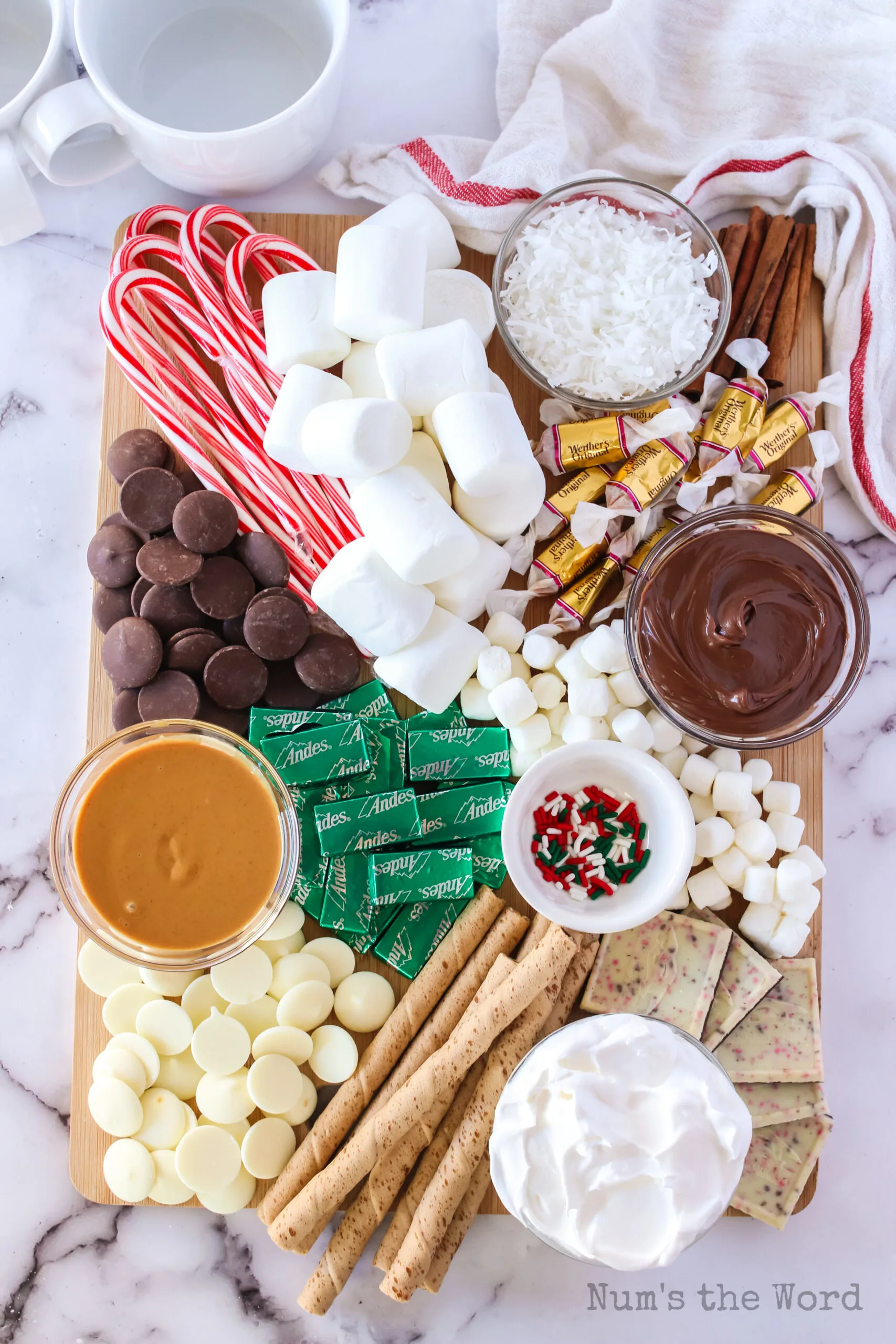 zoomed out image of charcuterie board