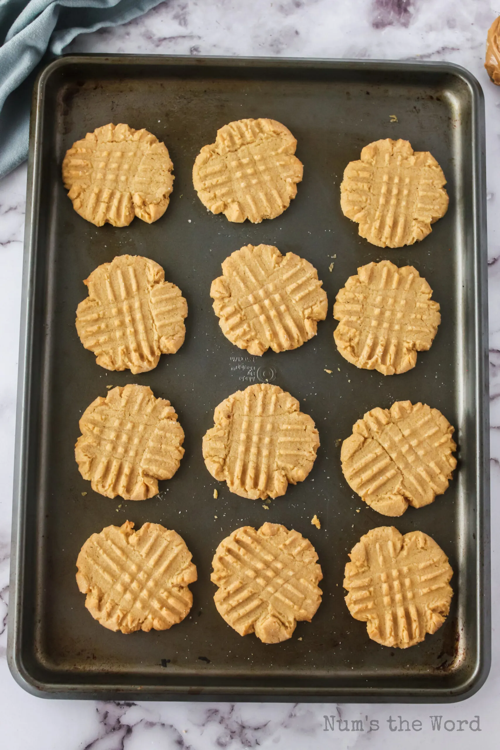 baked cookies with fork prints