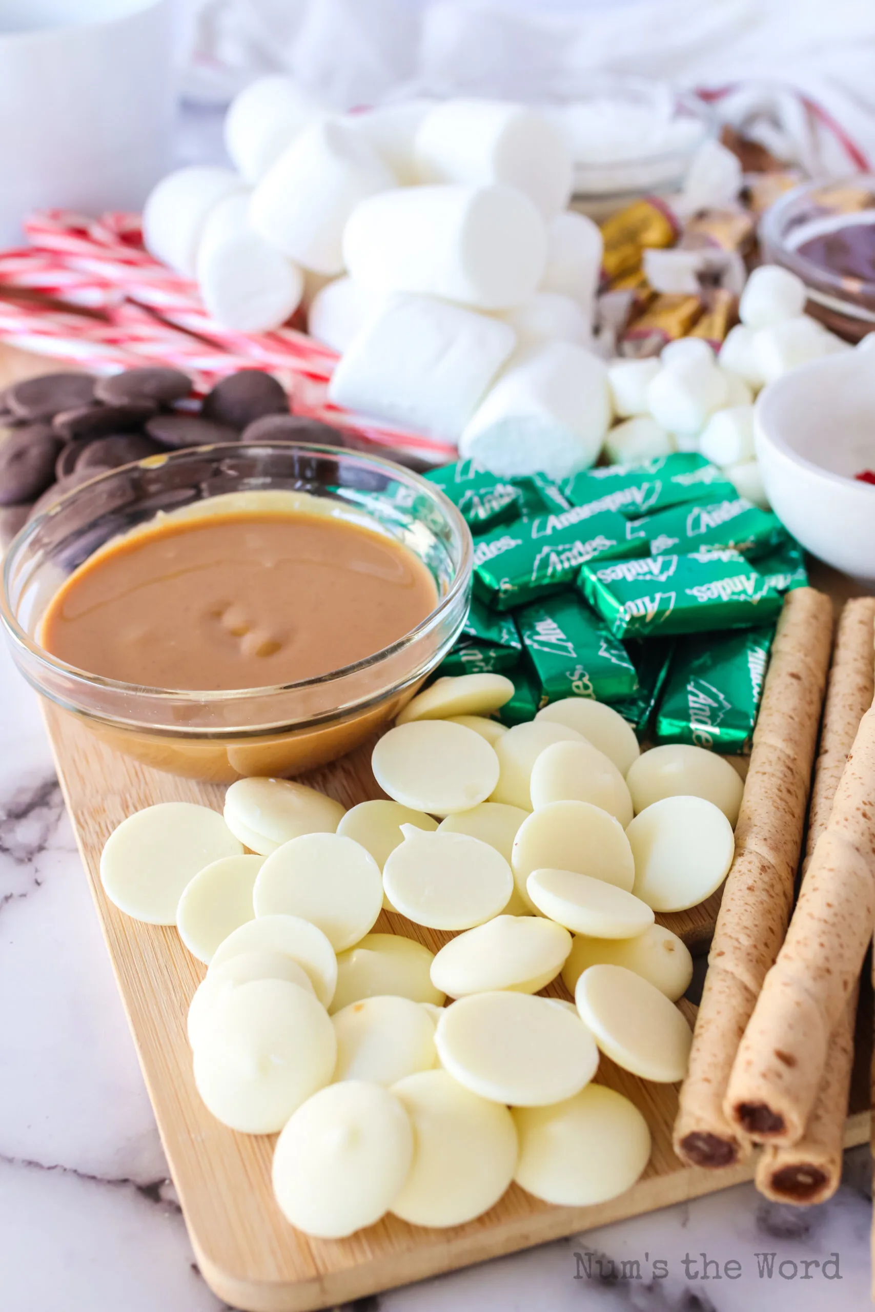 side view of hot chocolate board