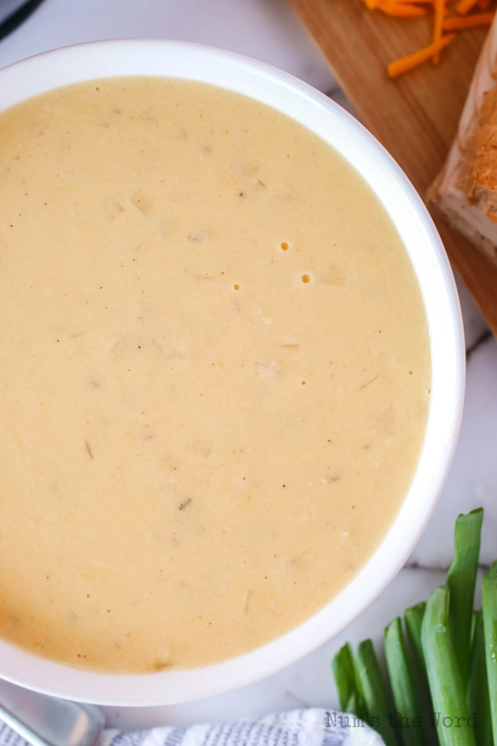 soup ladled into a bowl