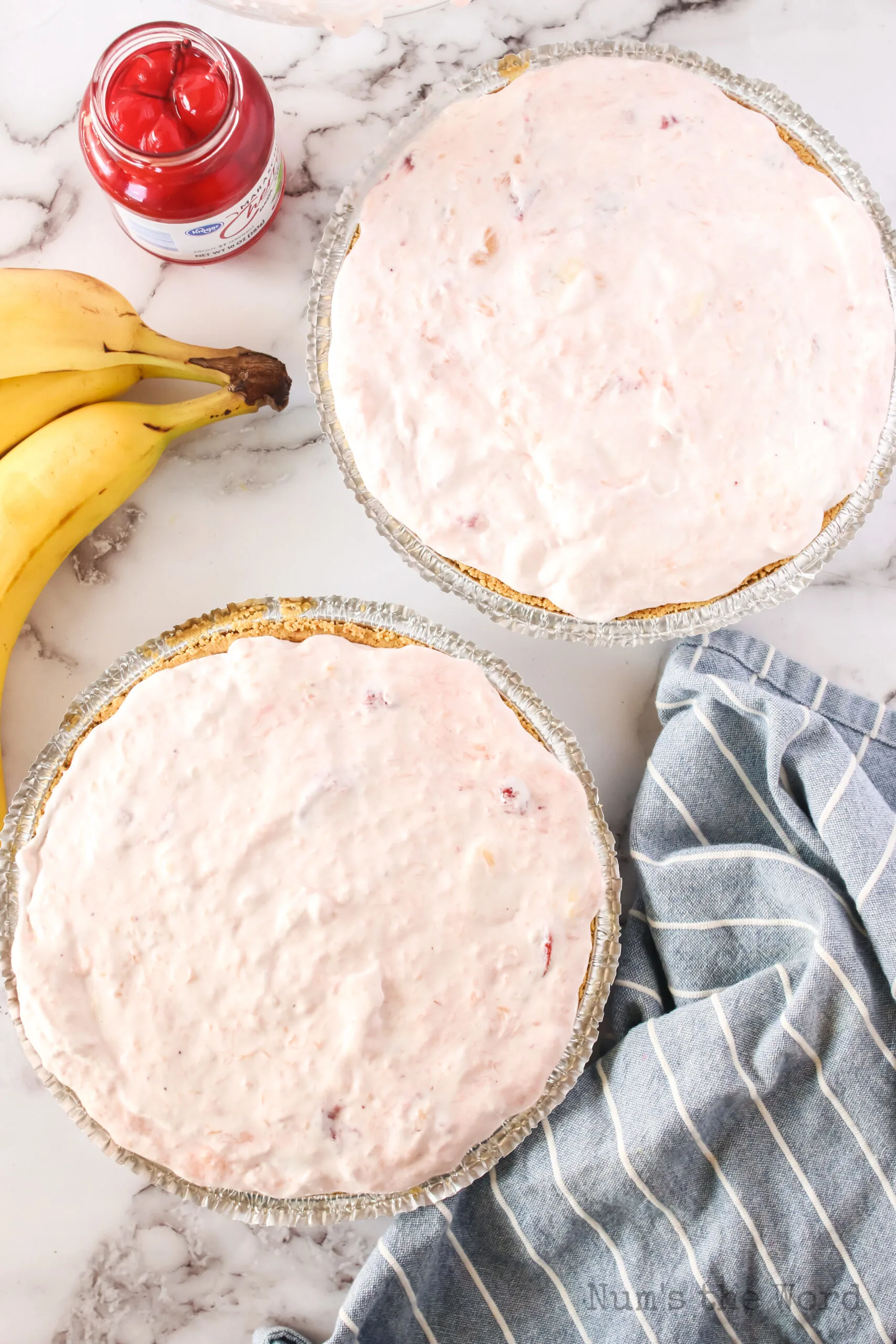 banana split pies in graham cracker crust