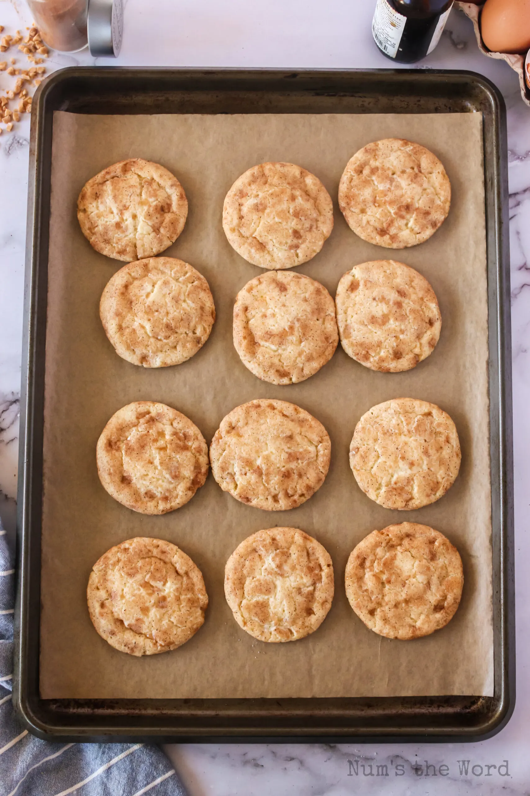 baked cookies on cookie sheet