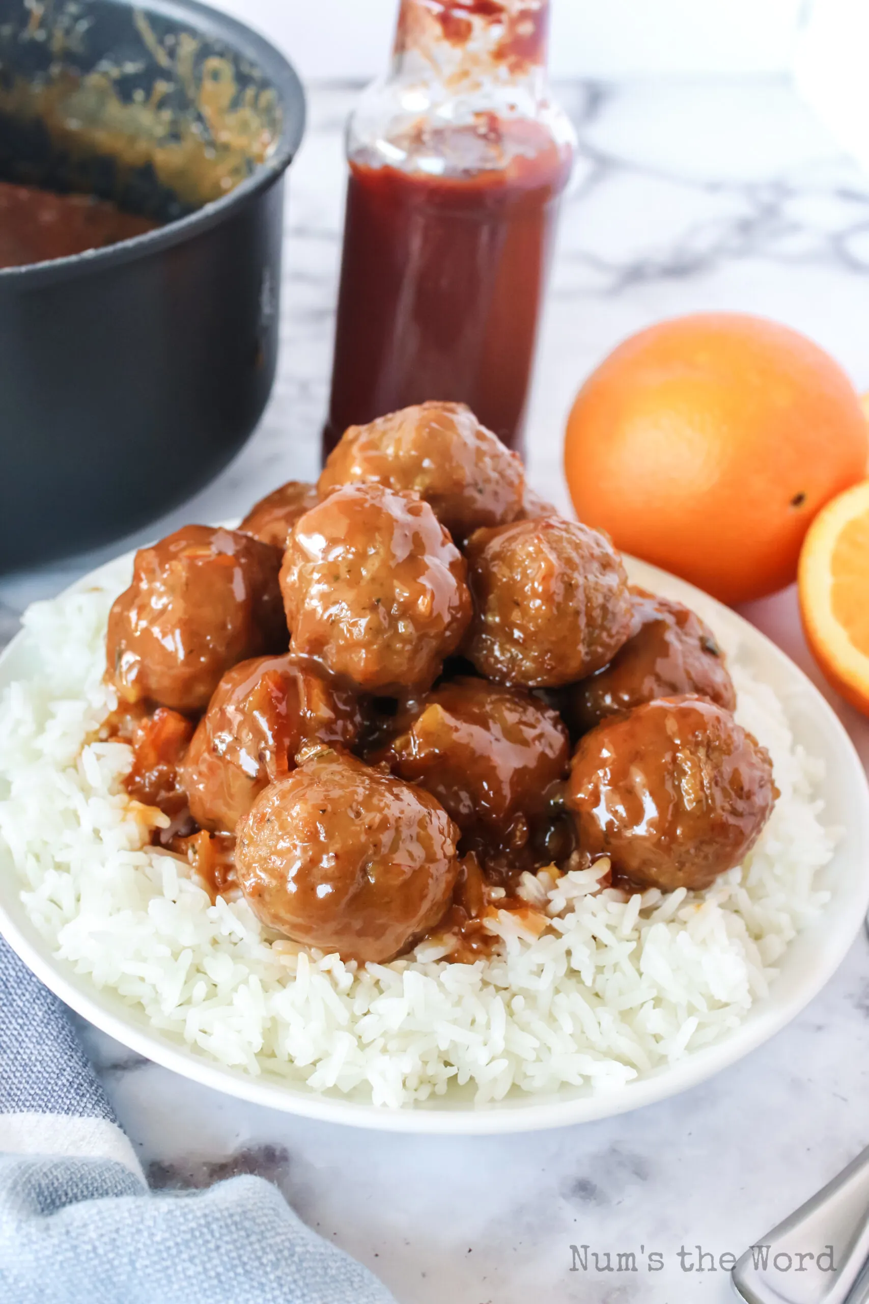 meatballs on a bed of rice