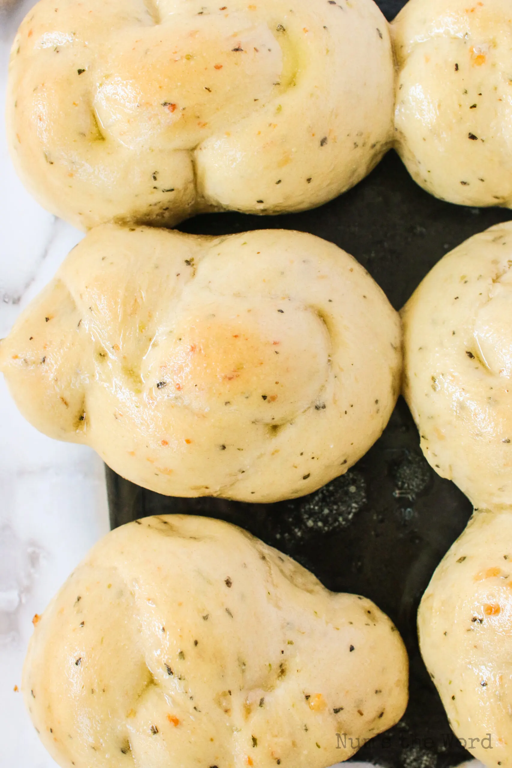 baked bread knots ready to enjoy