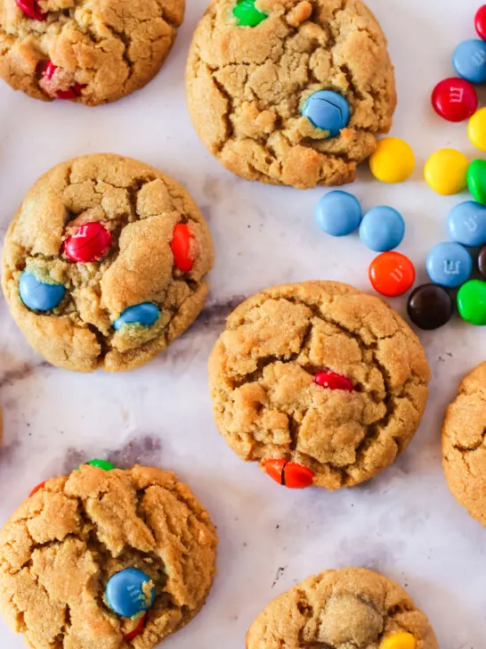 zoomed in image of cookies on counter