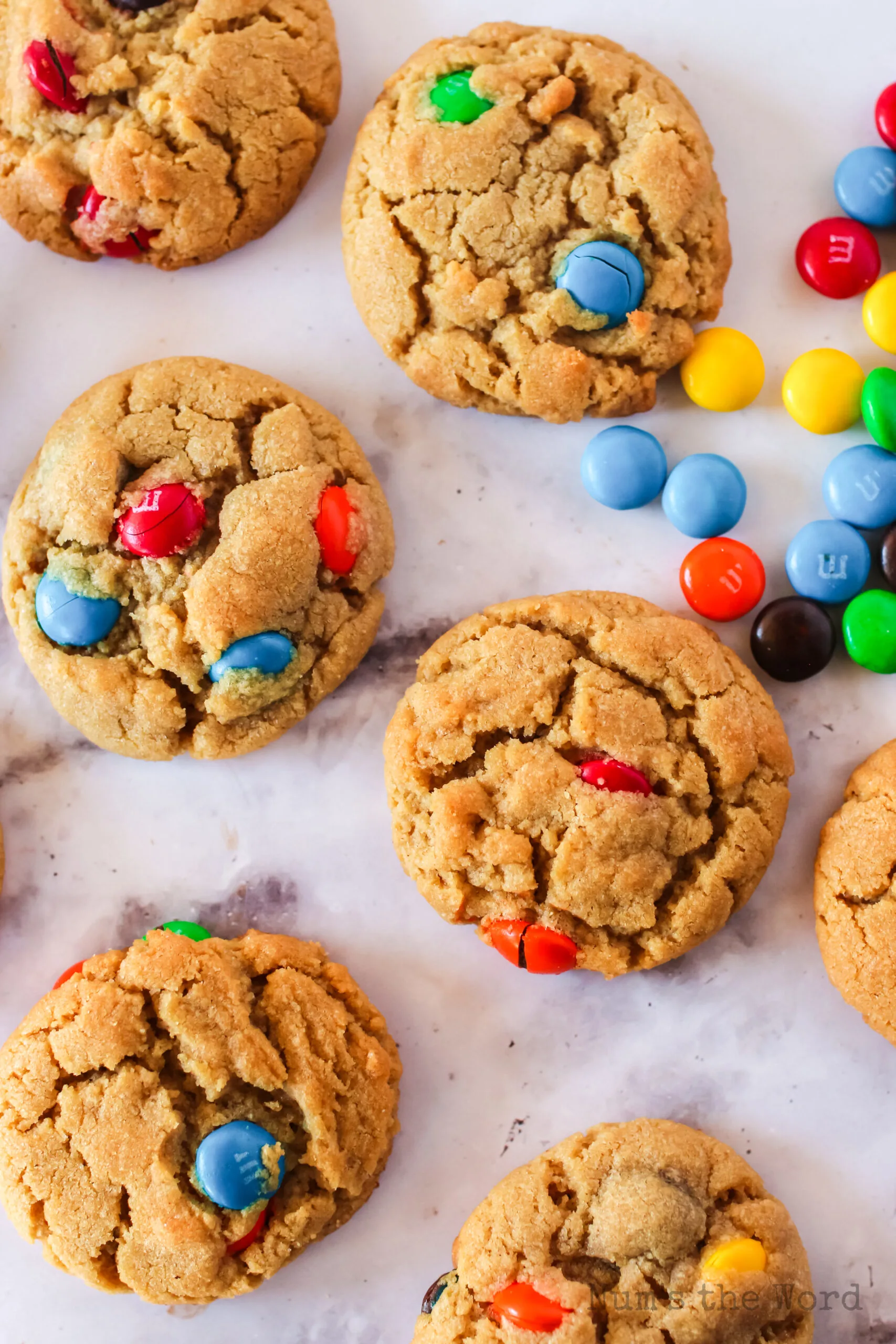 zoomed in image of cookies on counter