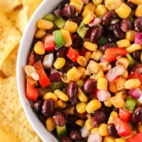 zoomed in image of black bean salsa
