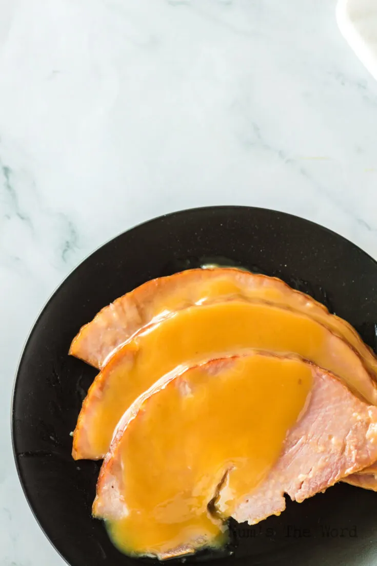 Instant Pot Honey mustard sauce served with ham