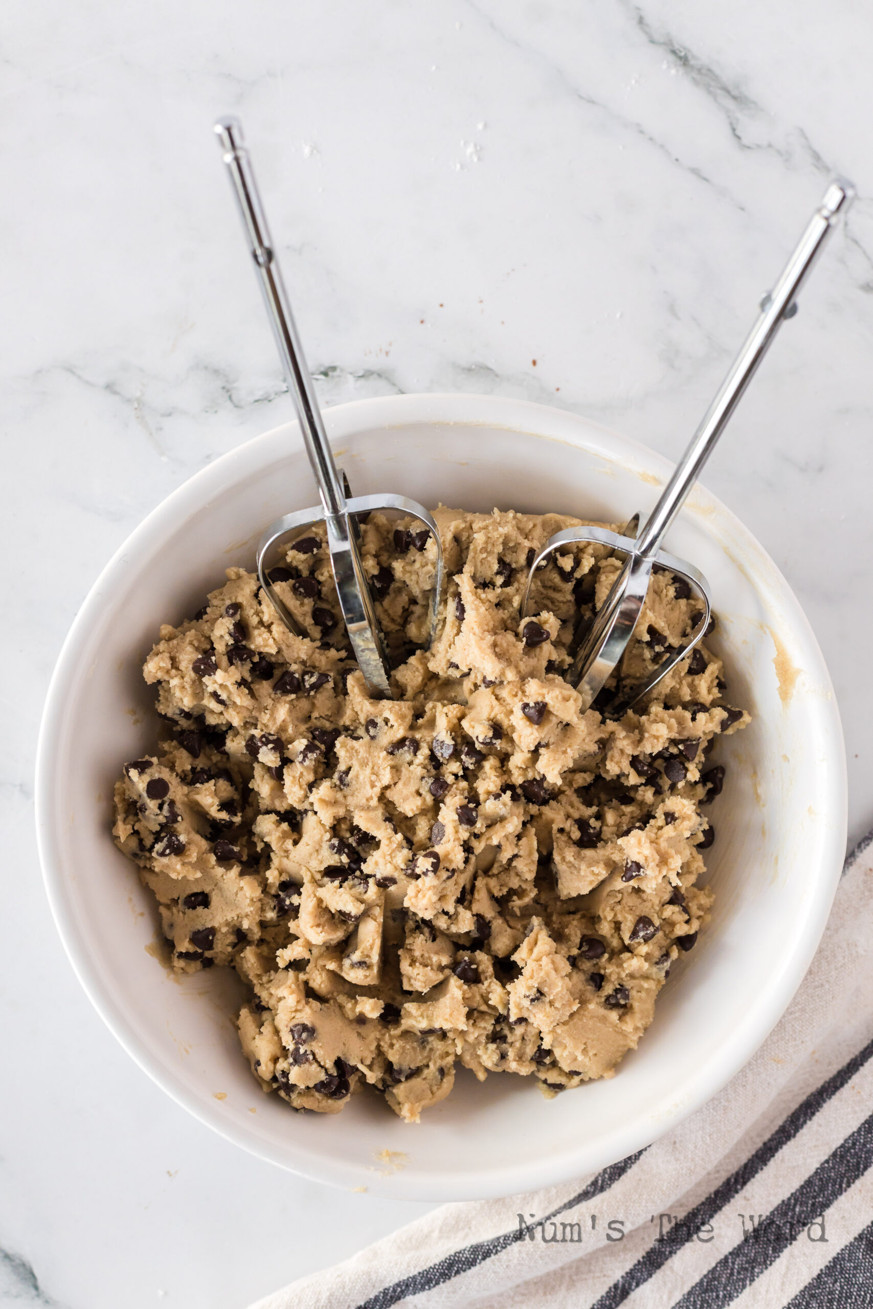 Chocolate Chip Cookie Dough in a bowl
