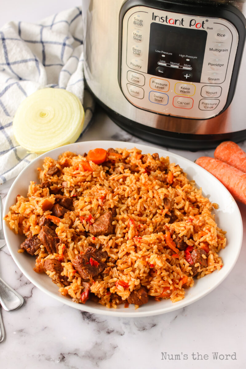 Instant Pot Beef and Rice Num's the Word