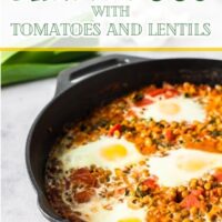 Main image for Baked Eggs with Tomatoes with Lentils