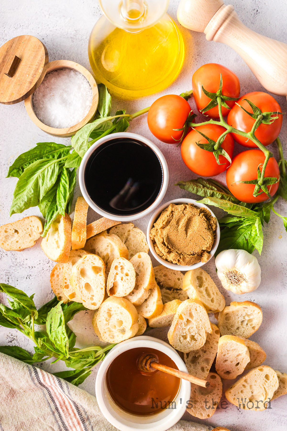 All ingredients laid out on counter and ready to assemble.