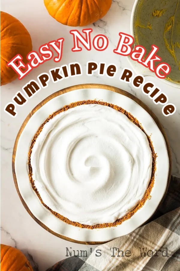 Main image for Easy No Bake Pumpkin Pie Recipe. Pumpkin pie uncut.