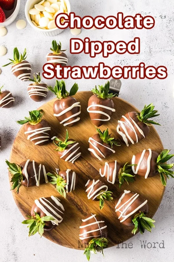 Main image for Chocolate Dipped Strawberries. Strawberries laid out on a platter.