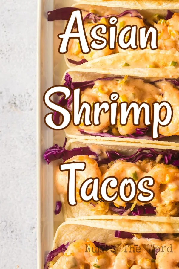 Main image for Asian Shrimp Tacos. Zoomed in image of 4 tacos side by side.