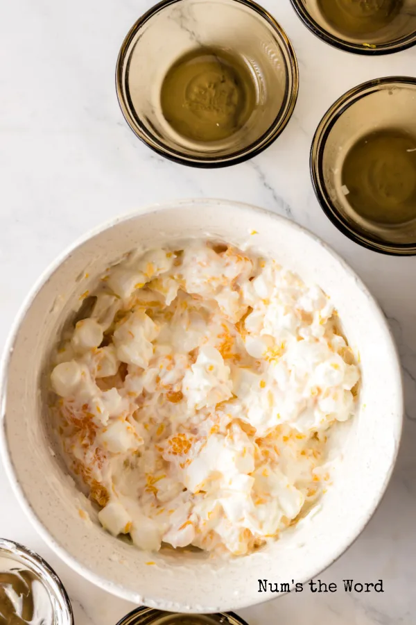 fruit salad in a bowl ready to serve.