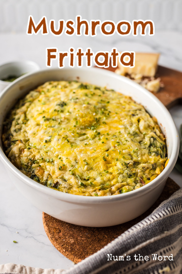 Main image for Mushroom Frittata. Frittata is freshly baked and out of the oven.
